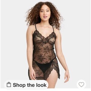 Elegant Black Lace Lingerie Gown